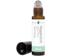 Aceite esencial de menta roll-on para calmar, dolor de cabeza, alivio de tensión y estrés, aceite esencial de menta puro y aceite de jojoba para nutrición de la piel, bola rodante de metal a prueba de