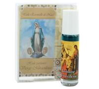 Aceite esencial de Nardo de Jerusalén en roll-on con la imagen de la Virgen Milagrosa y fragancia Jasmine - Aceite religioso - Culto cristiano