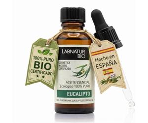 Aceite Esencial Eucalipto 100% Puro, ECO Certificado - 30 ml - Labnatur Bio | Refrescante, Purificante y Balsámico - Alivia Dolores Musculares - Descongestivo Natural - Hecho en España