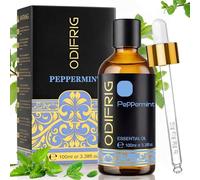 Aceite esencial menta ODIFRIG, 100ml con Gotero, Aceite Esencial de Menta Piperita natural, Adecuado para el cuidado de uñas,Aromaterapia, DIY, SPA