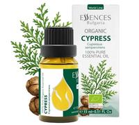 Aceite Esencial Orgánico De Ciprés De Essences Bulgaria 15 ml | Cupressus Sempervirens | 100% Puro | Naturales | Sin diluir | Grado Terapéutico | Aromaterapia | Cosméticos | Libre de crueldad