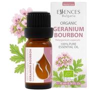 Aceite Esencial Orgánico De Geranio Bourbon Essences Bulgaria 10 Ml | Pelargonium Asperum | 100% Puro Y Natural | Sin Diluir | Grado Terapéutico | Aromaterapia | Cosméticos | Cruelty-free | Sin Omg
