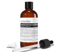 Aceite Esencial Sándalo 100ML, MUNUSNA Aceites Esenciales Naturales Puros para Humidificador, Difusor, Masaje, Aceite de Madera de Sándalo para Estado de Ánimo Relajado, Sandalwood Oil
