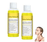 Aceite exfoliante amarillo, aceite exfoliante corporal fuerte, refinado de poros, blanqueamiento de la piel suave y brillante, hidratante y rejuvenecedor, no graso para todo tipo de piel (2PCS)