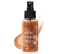 Aceite Iluminador Corporal Hidratante, Body Shimmer Oil, Aceitar Corporal con Brillo, Aceite para el Cuerpo Brillante, Brillo Natural del Cuerpo, Liquido Luminizer para Cara Pierna (Oro Bronze)