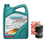 Aceite Kit 10W-40 Addinol 5Litro + Filtro de 22550 para Audi Seat Skoda VW Bora