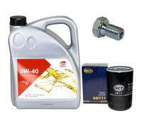 Aceite Kit 5W-40 5Liter + Filtro de + Tapón Drenaje para BMW 5er 525 E34 170PS