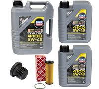 Aceite Kit 5W-40 Liqui Moly 7Litro + Filtro de + Tornillo para Audi A4 A5 Q5 3.0