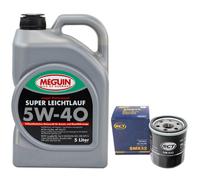 Aceite Kit 5W-40 Meguin 5Litro + Filtro de Sm 832 para Renault Clio II Thalia I