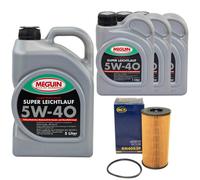 Aceite Kit 5W-40 Sintético Meguin 8Litro + Filtro de para Nissan Opel Renault
