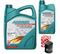 Aceite Kit Addinol 5W-30 0530 Ll 6 Litro + Filtro de para Mitsubishi ASX Nissan