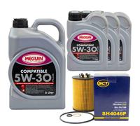 Aceite Kit Compatible 5W-30 Meguin 8Litro + Filtro de para BMW 5er 6er 7er X5