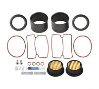 Aceite - Kit de reparación de compresor de aire silencioso con 2 cilindros, 8 anillos de sellado, 2 copas de cuero, placas de válvula, resortes y anaeróbico para 1500W Pi