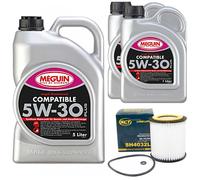 Aceite Kit SAE 5W-30 Plus Meguin 7Litro + Filtro de para BMW X5 6er 7er 5er 3er