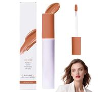 Aceite Labial Colorante, Brillo Labial Líquido Mate para Mujer. Antiadherente, resistente al agua, acabado dinámico que se aplica brillante y deja una sensación de mancha. (Caramel)