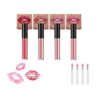 Aceite labial for teñir labios, nuevo aceite labial 2025, lápiz labial de textura cremosa, hidratación duradera, aplicación suave, mate, ligero y no pesado, con pincel.(Set-A)
