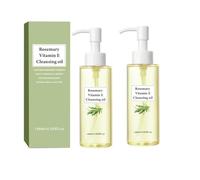 Aceite Limpiador de Romero y Vitamina E, Desmaquillante Suave de Origen Vegetal, Aceite de Limpieza Profunda con Control de Sebo, Sin Obstruir los Poros