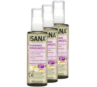 Aceite limpiador ISANA, 300 ml (3 botellas de 100 ml) - Limpia suavemente la cara, los labios y los ojos, especialmente adecuado para pieles secas y sensibles