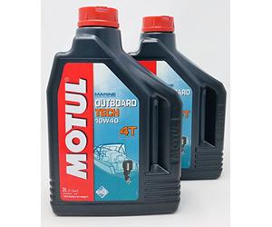 Aceite Lubricante Motores Marinos Fueraborda - Motul Outboard Tech 4T 10W-40, 4 Litros (2x2 Lt)