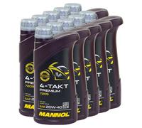 Aceite Motor 4-Takt 20W40 Mannol 10x 1 Litro para Yamaha (XV) XVS YZF FZR Fz Mz