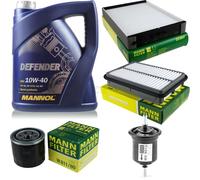 Aceite motor 5L mannol Defender 10W-40 + Mann-Filter para Hyundai Santa Fe I Sm