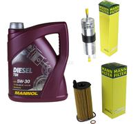 Aceite motor 5L mannol Diesel Tdi 5W-30 + Mann-Filter filtro para BMW, 1er F21