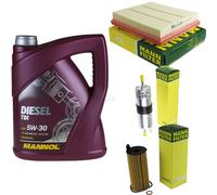 Aceite motor 5L mannol Diesel Tdi 5W-30 + Mann-Filter filtro para BMW 1er F21