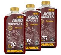 Aceite Motor Para Cortacésped De Jardín 3x 1 Litro Agro Formular S MANNOL API TC