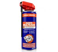Aceite Multiusos en Spray 400 ml, Lubricante con Cánula de Precisión, Reduce la Fricción y Ayuda a Prevenir Óxido y Corrosión, para Bisagras, Cerraduras, Guías, Cadenas y Mecanismos, Pack de 1
