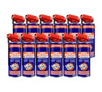 Aceite Multiusos en Spray 400 ml, Lubricante con Cánula de Precisión, Reduce la Fricción y Ayuda a Prevenir Óxido y Corrosión, para Bisagras, Cerraduras, Guías, Cadenas y Mecanismos, Pack de 12
