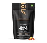 Aceite Negro Orgánico en Cápsulas 1440 mg - 3X% Timoquinona - 60 cápsulas veganas - Aceite de comino virgen prensado en frío de Alpha01