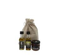 Aceite oliva virgen extra Personalizado 20 ml, Miel Castaño 30 gr regalo eventos regalo bodas bolsitas bolsas regalo saquitos regalo (2 Botellas A.O.V.E 20 ml + Tarro Mermelada 30 gr, 15 Unidades)