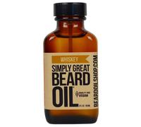 Aceite para barba Simply Great - Aceite para barba con aroma a whisky - Acondicionador para barba de 85 ml, f cil de aplicar - Natural - Vegano y