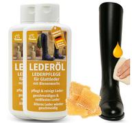 Aceite para cuero I grasa para cuero incolora grasa para cuero liso l bálsamo limpiador I cuidado de la silla de montar cuidado del calzado cera de abejas cuidado sofá coche sofá zapatos coche 2*500ml