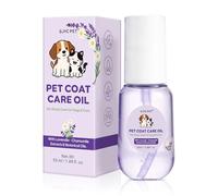 Aceite para el Cuidado del Pelaje - Acondicionador Sin Aclarado para Perros y Gatos - Aceite Calmante e Hidratante, Nutrición Profunda, Desenredante y Brillo Suave, 55 ml (Aroma Lavanda y Manzanilla)