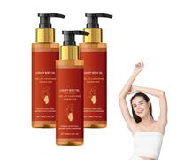 Aceite reafirmante corporal de lujo, aceite corporal Glow Remedy, esencia iluminadora para una piel tersa y radiante, suero corporal reafirmante e hidratante, suero seco ligero, 100 ml (3 botellas)