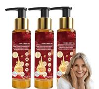 Aceite reafirmante corporal para pieles crepadas, aceite de vitamina E para la piel, suero reafirmante e hidratante, antienvejecimiento, muslos, brazos, pecho (3 unidades)