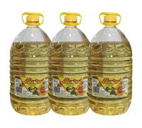 Aceite Refinado de Girasol en Pack de 3 Garrafas de 5L | Ideal para Freír, Cocinar y Ensaladas | Sabor Neutro | Alto Rendimiento | Uso Doméstico y Profesional