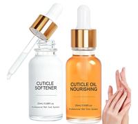 Aceite reparador suavizante de cutículas de 20 ml, suavizante de cutículas para manicura, líquido suavizante de piel dura, diseño de fórmula nutritiva, cuidado de uñas, hogar, viaje, mano (1Set)