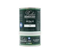 Rubio Monocoat Oil Plus 2C, Aceite para Madera de Secado Rápido, Protector Ecológico, Uso en Interiores, Aceite de Linaza para Tratamiento de Madera, con Acelerador (parte B) - Pure, 350 ml