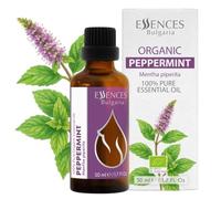 Aceite sencial de Menta Piperita Orgánica Essences Bulgaria 50 ml | Mentha Piperita | 100% Puro y Natural | Sin Diluir | Grado Terapéutico | Finca Familiar | Destilado al Vapor | Sin OMG | Vegano
