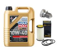Aceite Set Filtros 10W-40 5Litro + Tapón Drenaje para Audi Seat Skoda De VW Golf