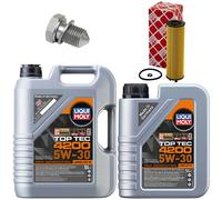 Aceite Set Filtros 4200 5W-30 Liqui Moly 6Litro + Tornillo para Skoda VW Passat