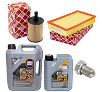 Aceite Set Filtros 5W-30 6Litro + Tapón Drenaje para VW Transporter V Bus 1.9
