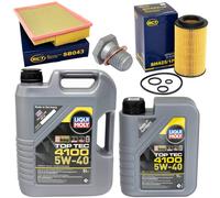 Aceite Set Filtros 5W-40 6Litro + Tapón Drenaje para BMW 3er E46 5er 520d E39
