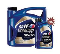 Aceite sintético de motor Elf Evolution Full Tech FE 5W 30, 1 garrafa de 5 litros y otra de 1 litro