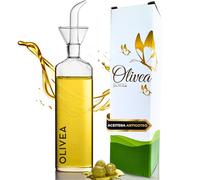 Aceitera Antigoteo Cristal OLIVEA® - Botella de Vidrio Borosilicato 500 ml con Dosificador Extraíble - Dispensador de Aceite Cocina Sin Goteo - Botella para Vinagre, Aliños, Salsa, AOVE