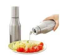 Aceitera Kompassswc, para la cocina, de acero inoxidable, resistente al polvo resistente, con boquilla, acero inoxidable, plata, 1000 ml