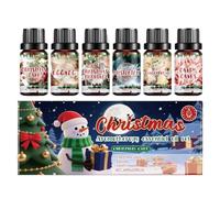 Aceites de aromaterapia, aromático de Navidad para humidificador, juego de 6 ambientadores de coche, aromas portátiles para dormitorio, yoga, meditación, spa, baño, vela, oficina, sales de baño