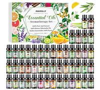 Aceites Esenciales TOP 48x5ML, Juego de Aceite Esencial Naturales para Humidificador Difusor Velas- Lavanda, menta, eucalipto, naranja dulce, coco, árbol de té, limón, canela, rosa, etc.